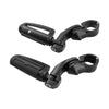 Matte Black 32mm Short Angled Highway Bar Engine Guard Pegs Mounts Footpegs