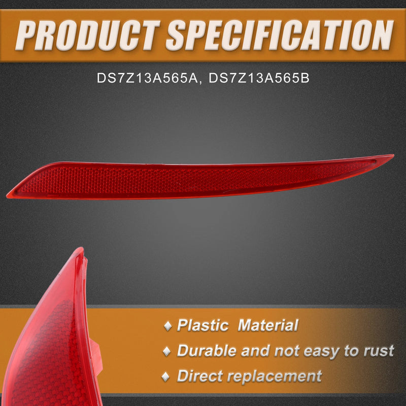 Ford Fusion (2013-2020) Red Car Rear Bumper Reflector Light Cover
