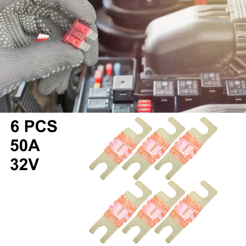 Car Truck Motorcycle Boat Audio 6 x 50A AFS Mini ANL Fuses