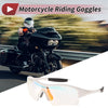 Motorcycle Riding Light Red Lens White Frame PC TPU Sunglasses Goggles