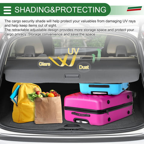 Ford Everest (2016-2021) Gloss Black Car Trunk Retractable Cargo Cover