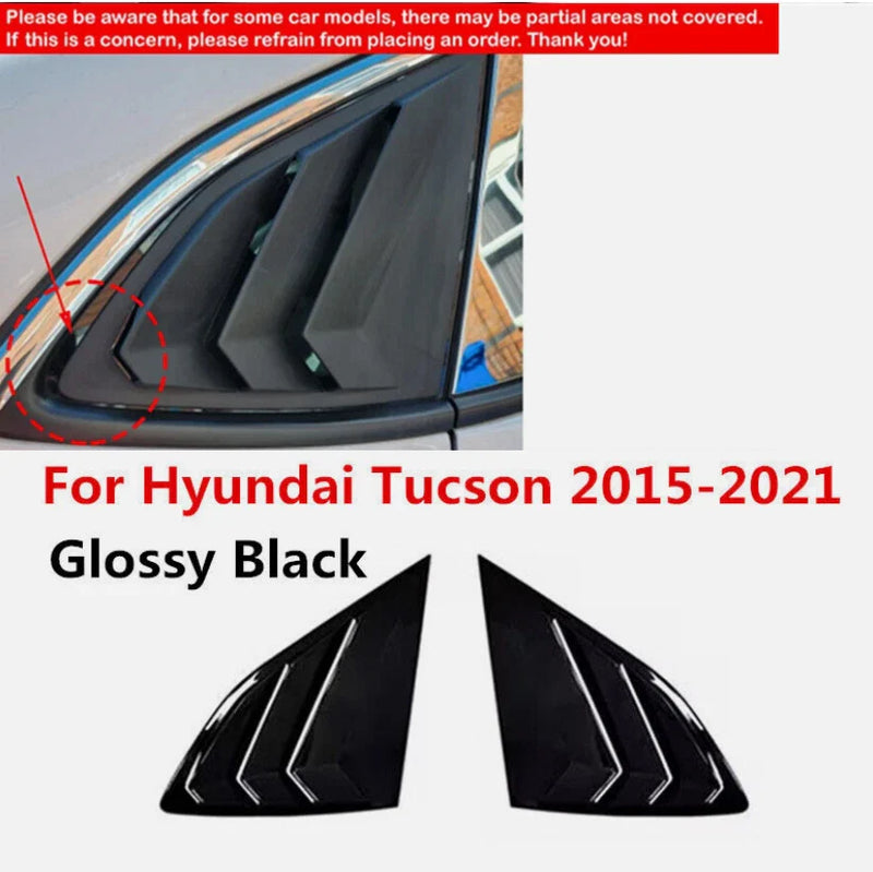 Hyundai Tucson Glossy Black Side Window Quarter Louver Cover (2016–2020)