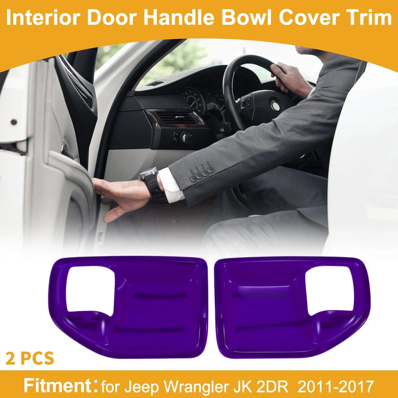 Jeep Wrangler JK 2011-2017 Purple 2 x Interior Door Handle Bowl Cover Trim