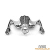 Harley Chopper Bobber Chrome Skull Headlight Ornament 7"
