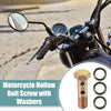 Motorcycle 2 x Bolt Screw / M12x1.5 45mm / 6 Hole Hollow with Washer