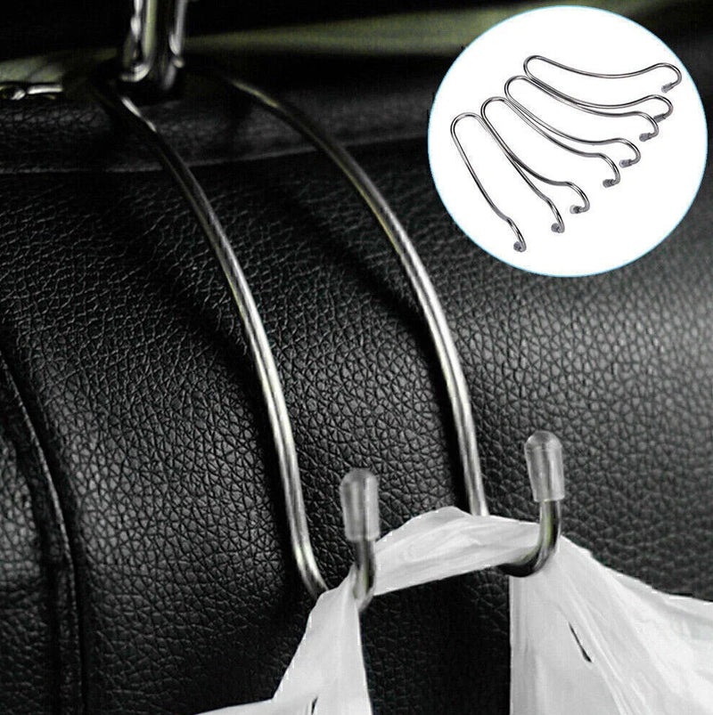 Coat Purse Shopping Bag Holder - Silver Stainless Steel Car Seat Hooks