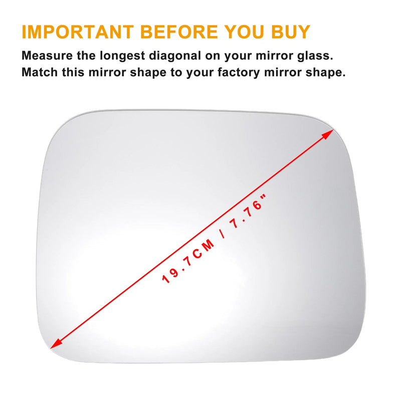 Jeep Renegade Left Side White Mirror Glass w/ Back Non-Heated (2014-2022)