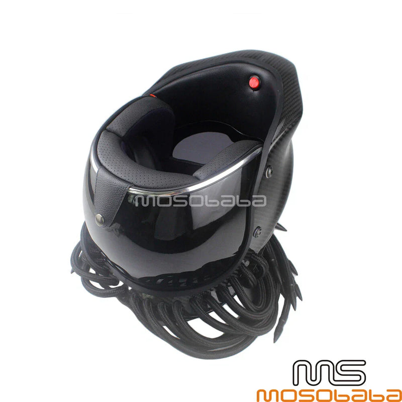 Predator DOT Approved - M Size Carbon Fiber Full Face Motorcycle Helmet