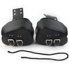 Sportster Dyna Motorcycle Black PU Leather Saddle Bags
