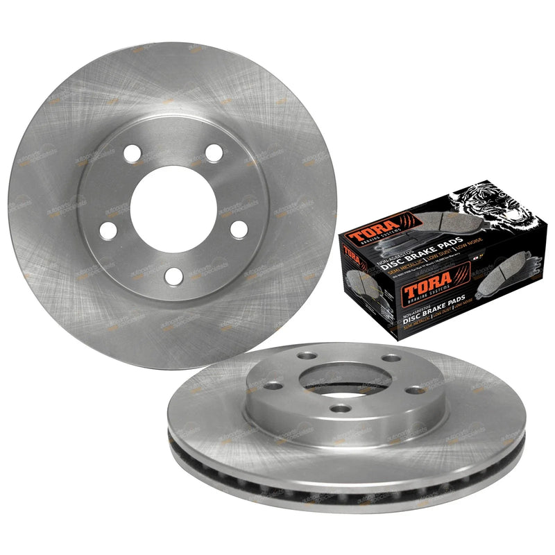 Mazda Tribute / Ford Escape 2x Front Disc Rotors & Brake Pads Set (2001-2005)
