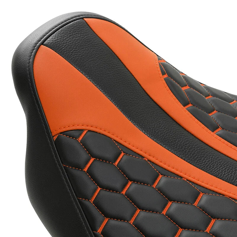 Harley Touring Electra Glide Seat Black/Orange Driver Passenger (2009-2023)