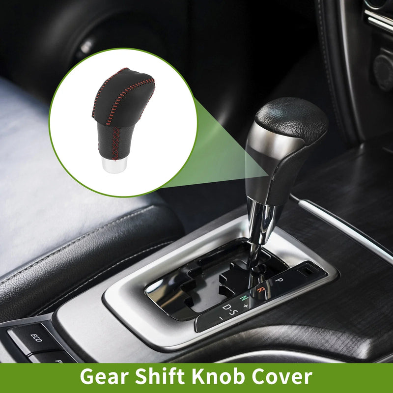 Lexus RX350 2023-2024 Black Red Faux Leather Car Gear Shift Knob Cover