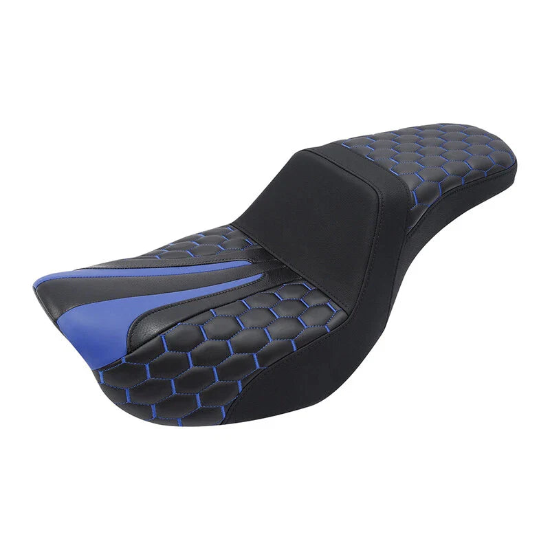 Harley Dyna Super Glide Wide Glide Black Driver Passenger Seat (2006-2017)