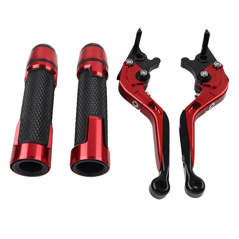Kawasaki ZX1400 Red Extendable Brake Clutch Levers & Handlebar Grips (2006-2023)