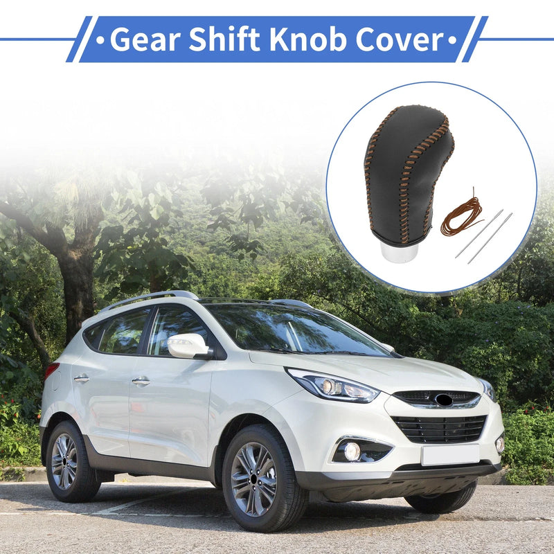 Hyundai Tucson 2015-2018 Car Gear Shift Knob Cover (1 Pc, Black/Brown)