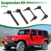 Jeep 4 x Front Suspension Kit Outer Tie Rod Ends Front Sway Bar Link