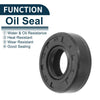 Oil Seal Rotary Shaft Seal NBR Rubber 12x25x8mm Black 5Pcs