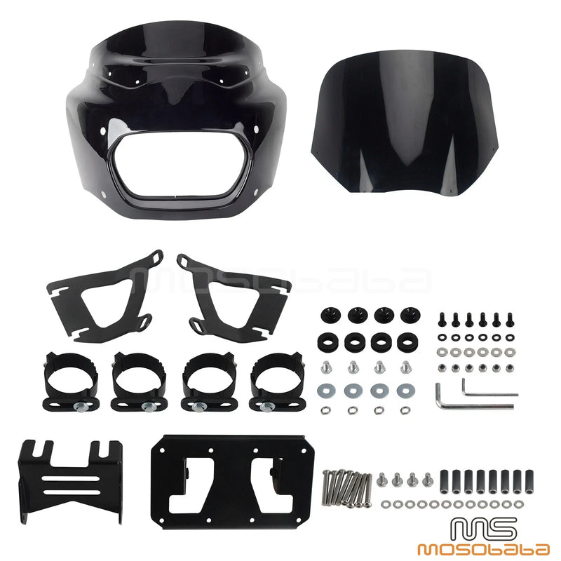 Harley Fat Bob 114 FXFBS Fairing Windshield w/Dual Lighting Bracket (18-24)