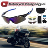 1 Set Motorcycle Riding Goggles Blue Lens Blue Frame PC Cycling Sunglasses