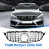 Mercedes-Benz C300 (2015-2020) Black Chrome Front Upper Bumper Grille