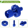 Motorcycle 4 x M8 Aluminum Clutch Brake Cable Adjuster Screw Blue