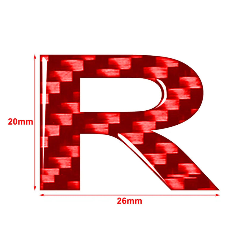 Car Badge Emblem - Window Door Wall Carbon Red Letter Decals Stickers