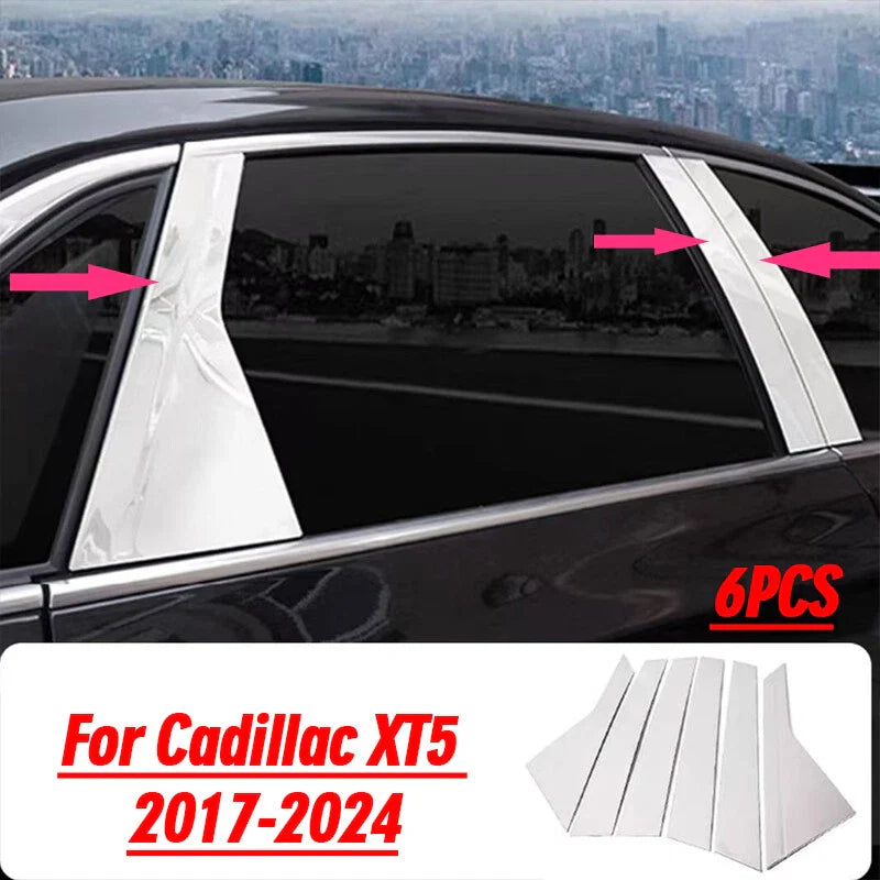 Cadillac XT5 6Pcs Chrome Pillar Post Stainless Trim Door Cover (2017–24)