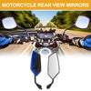 Motorcycle 2 x Rear View Mirrors Handlebar Mirror Black Blue Iron Plastic
