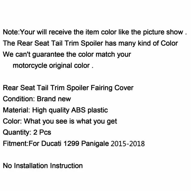 Ducati 1299 Rear Tail Side Seat Panel Trim Cover (2015-2024)