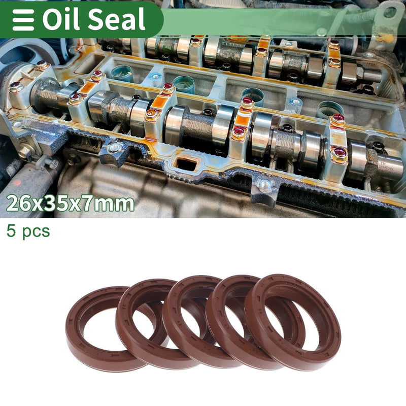 MM Oil Seal 26x35x7mm Seal Ring Rotary Shaft Seal FKM Rubber 5 Pcs