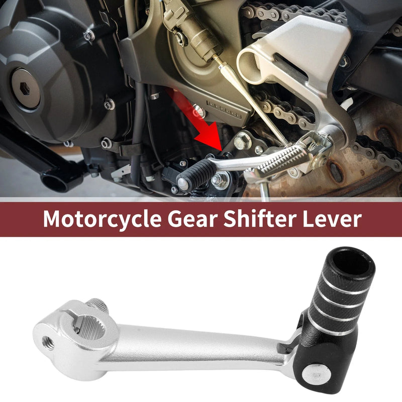 Bosuer M5 Folding Motorcycle Gear Shifter Lever - Silver Tone Black
