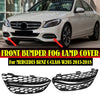 Benz C Class W205 C300 BLk w/Silver Fog Light Cover Grille (2015–2018)