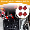 Universal Motorcycle License Plate Screws Cover 38mm Red 4 Pcs