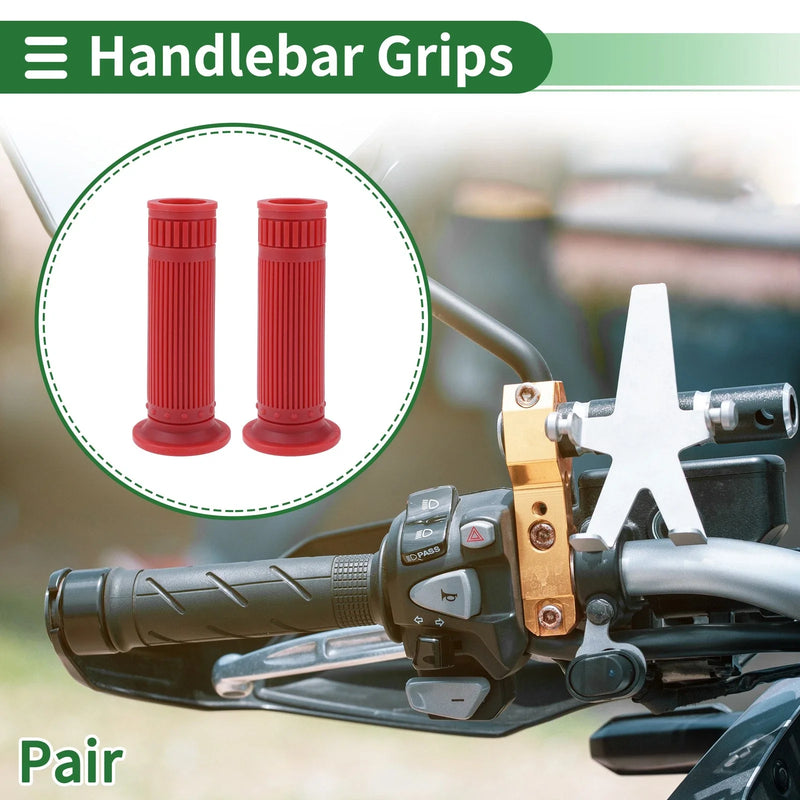 Motorcycle 1" 25mm Motorcycle Hand Grips Cover Handlebar Grips TPU Dark Red