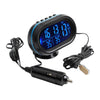 Cars 12V Car Clock Thermometer Voltmeter Gauge