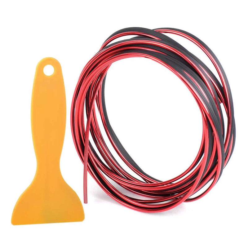 Auto Car Decor Red Flexible Interior Moulding Trim Strip