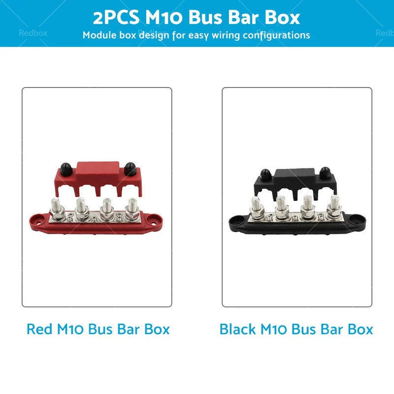 M10 Power Distribution Box Terminal Block 250A DC 48V Bus Bar