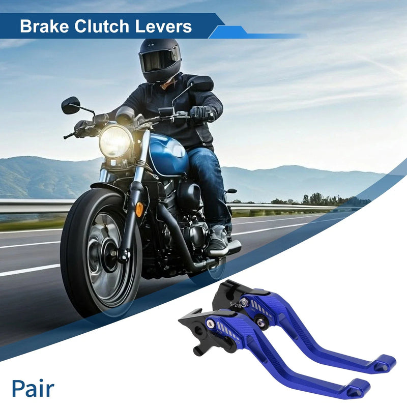 Yamaha YZF-R125 Short Brake Clutch Lever Solid Blue 1 x Pair (2014–2020)