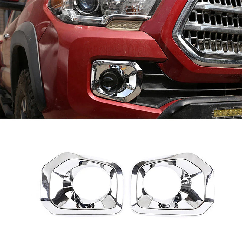 Toyota Tacoma Front Bumper Grille Chrome Fog Light Covers (2016-2023)
