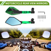 M8/M10 / 1 Set / Motorcycle Rear View Mirrors Polygonal Green Aluminum (Universal)