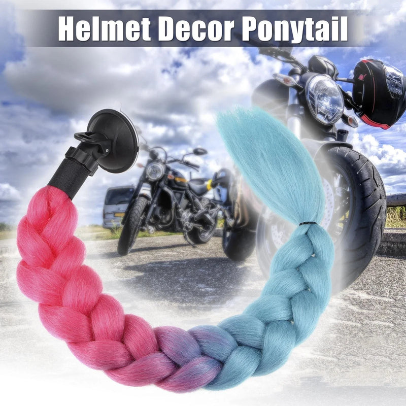 Motorcycle Helmet Decor Pigtail Braid Hair