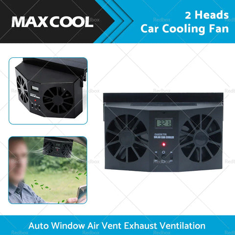 Auto Window Air Vent Exhaust Ventilation Solar Powered Car Cooling Fan
