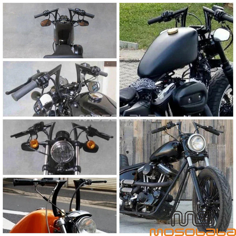 Chopper Bobber Custom - Black  

**Formatted Title:**  
1" Z-Bar Drag Ape Hanger Handlebar 8-3 / 4" Rise for Chopper Bobber - Black 1" Z-Bar Drag Ape Hanger Handlebar 8-3/4" Rise
