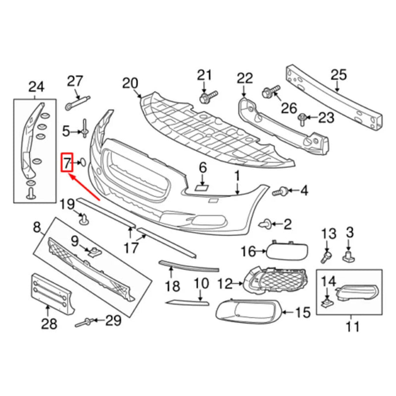 Jaguar XJ Plastic Front Bumper Trailer Hole Cover (2010-2019)
