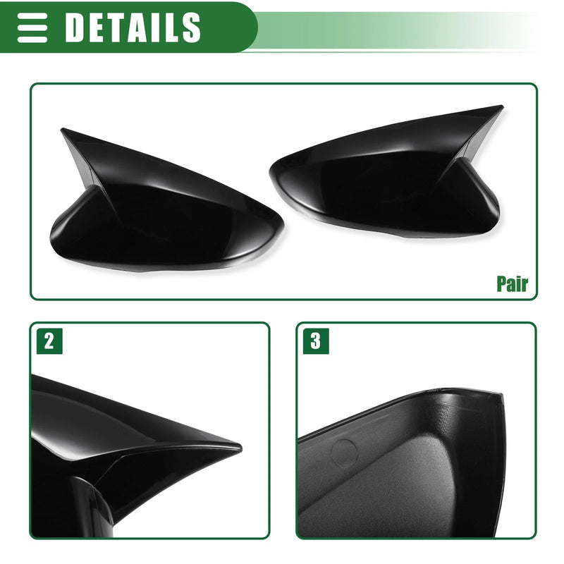 Hyundai Veloster (2012-2017) Gloss Black Rearview Mirror Cover Caps
