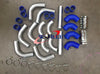2.5" Aluminum Universal Intercooler Turbo Piping Kit + Blue Hoses + Clamps