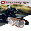 Motorcycle Riding Goggles Silver Tone Lens Brown Frame PC Cycling Sunglasses