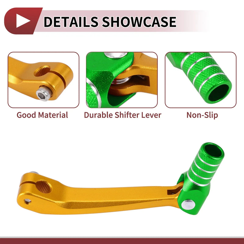 Honda CRF150F Gold Tone Green Silver Gear Shift Lever (2003-2023)