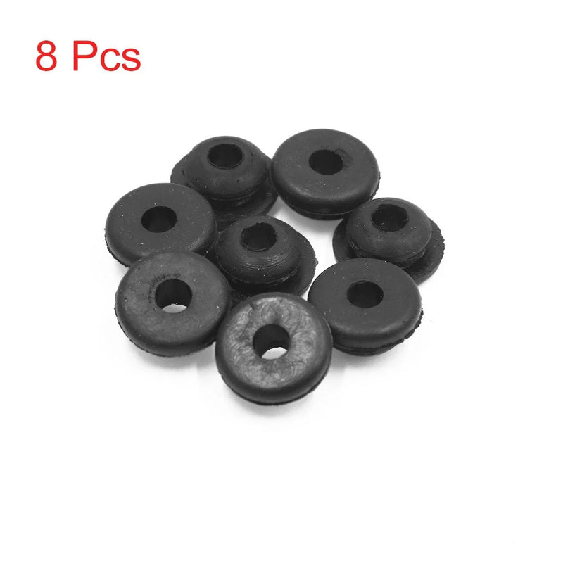 Car Motorcycle 8pcs 6mm Black Rubber Shock Absorber Bushings