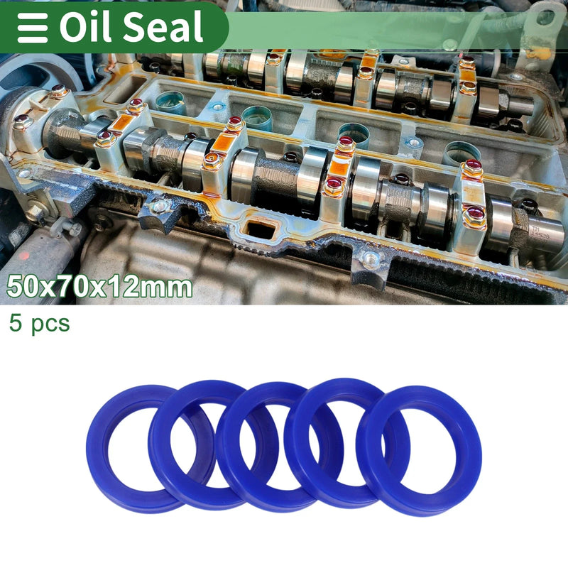 Oil Seal Rotary Shaft Seal TPU 50x70x12mm High Pressure Blue 5 pcs